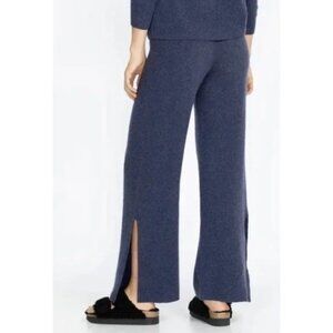 Johnny Was Calme Knit Slit Pant in Blue 100% Cashmere Size L